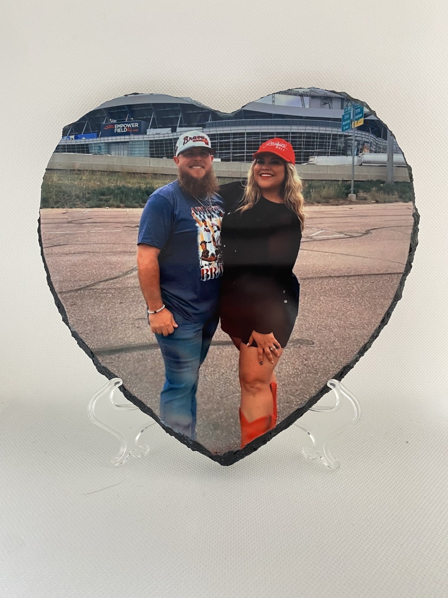 Your Photo on Heart Shaped Slate